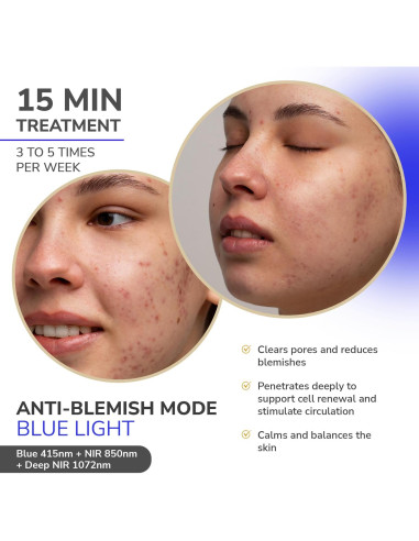 Máscara Facial LED Odelyne Adara Lite Terapia de Luz Roja