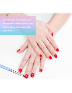 Pinceles Limpiadores de Esmalte de Uñas Cobee 2PCS - Redondo y Angulado 2