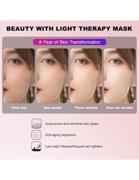 Máscara LED Terapia de Luz Roja Starkik 288 LEDs 7 Modos