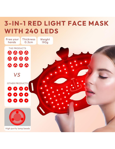 Máscara Facial LED EveRadiant 7 Colores Antienvejecimiento 240 LEDs