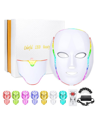 Máscara LED Terapia de Luz Roja 7 Colores 18FTRabbit