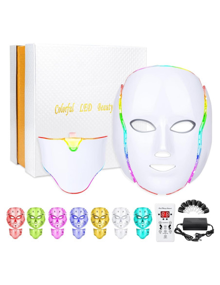 Máscara LED Terapia de Luz Roja 7 Colores 18FTRabbit