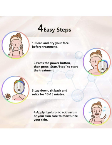 Máscara LED Terapia de Luz Roja 7 Colores 18FTRabbit