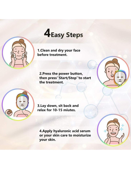 Máscara LED Terapia de Luz Roja 7 Colores 18FTRabbit