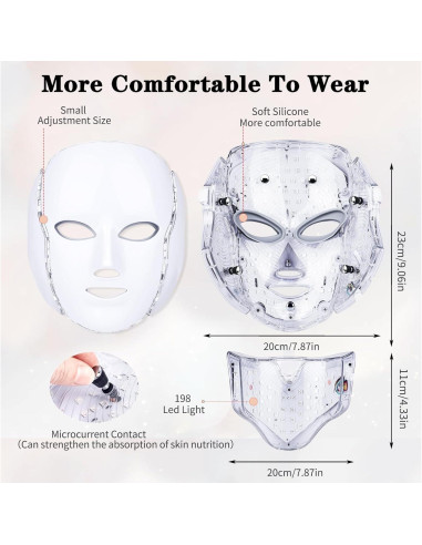 Máscara LED Terapia de Luz Roja 7 Colores 18FTRabbit