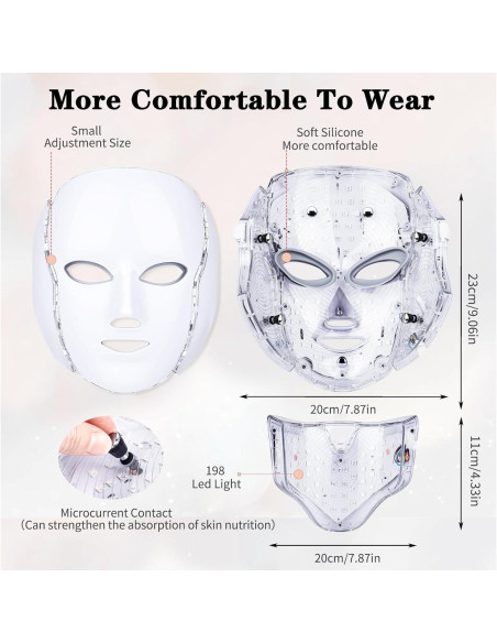 Máscara LED Terapia de Luz Roja 7 Colores 18FTRabbit