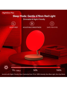 Luz Nocturna Roja CAREMORR RT012US con Temporizador y Dimmer 2