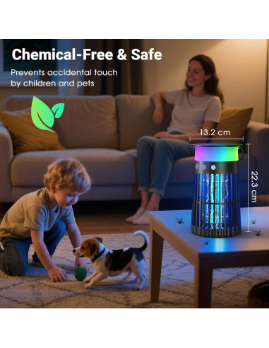 Zapper de Insectos Solar 4 en 1 Zwiran, Impermeable, LED