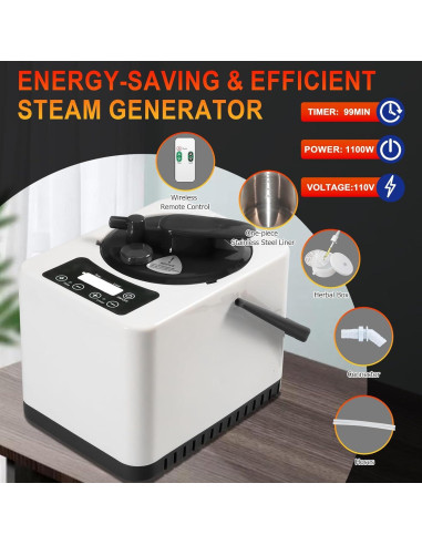 Sauna de Vapor Portátil Hoolife 3L 1100W con Luz Infrarroja