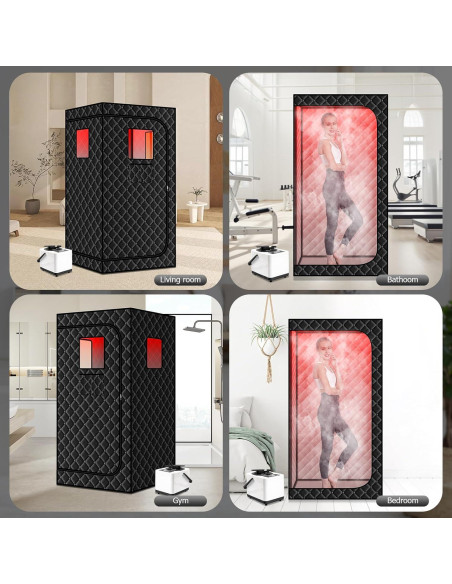 Sauna de Vapor Portátil Hoolife 3L 1100W con Luz Infrarroja