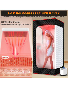Sauna de Vapor Infrarroja Portátil iTHERAU XL con Luz Roja 2