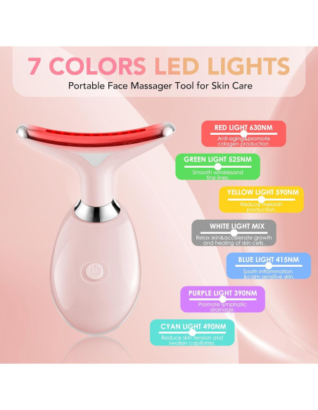 Masajeador Facial LED 7 Colores Scopck - Cuidado de Piel Rosa