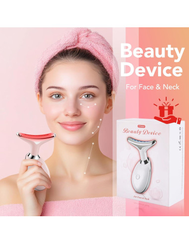 Masajeador Facial LED 7 Colores Scopck - Cuidado de Piel Rosa