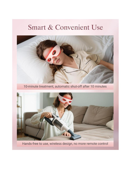 Máscara de Terapia de Luz Roja Inalámbrica Lanieney 3 Modos