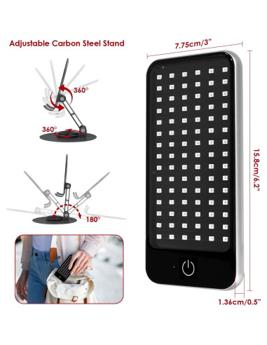 Terapia de Luz Roja Bioredrlt Portátil 90 LEDs 660nm/850nm