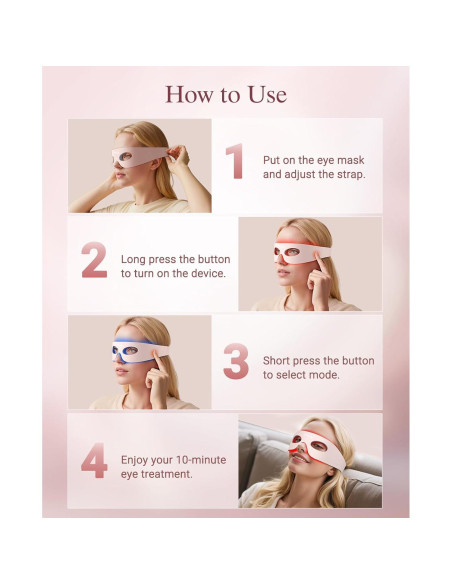 Máscara de Terapia de Luz Roja Inalámbrica Lanieney 3 Modos