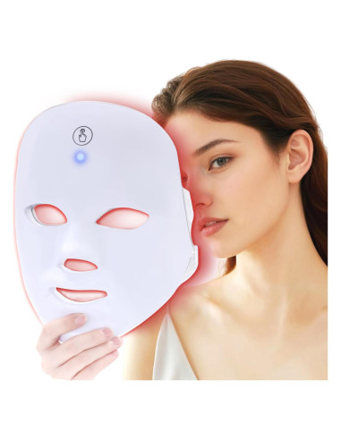 Máscara Facial LED KNNKNN Terapia de Luz 7 Colores Portátil