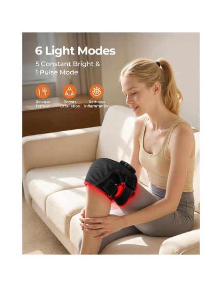 Masajeador de Rodilla Inalámbrico Purella con Luz Roja 660/850nm Masajeador de Rodilla Inalámbrico Purella con Luz Roja 660/850nm
