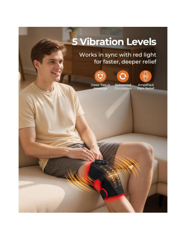 Masajeador de Rodilla Inalámbrico Purella con Luz Roja 660/850nm