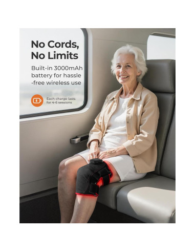 Masajeador de Rodilla Inalámbrico Purella con Luz Roja 660/850nm