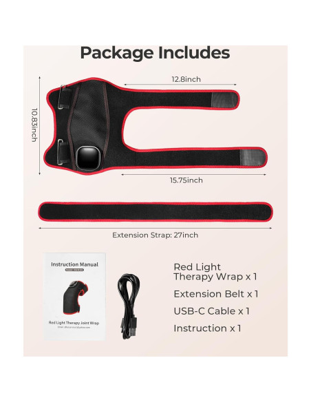 Masajeador de Rodilla Inalámbrico Purella con Luz Roja 660/850nm Masajeador de Rodilla Inalámbrico Purella con Luz Roja 660/850nm