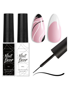 Conjunto de Esmalte de Uñas Gel Makartt 8ml Negro y Blanco
