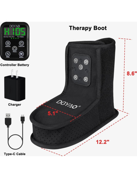 Terapia de Luz Roja DGXINJUN para Pies y Tobillos Portátil