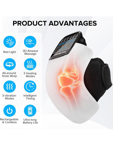 Masajeador de Rodilla Inalámbrico HOLLOII 3D con Calor y Vibración