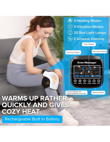 Masajeador de Rodilla Inalámbrico HOLLOII 3D con Calor y Vibración