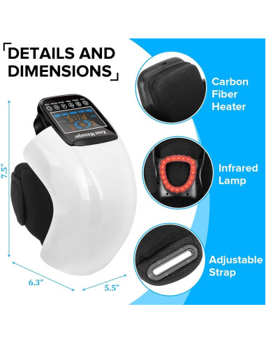 Masajeador de Rodilla Inalámbrico HOLLOII 3D con Calor y Vibración