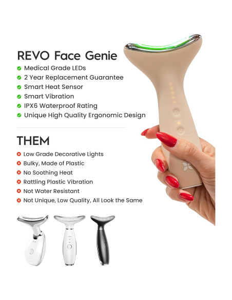 Masajeador Facial REVO Genie con Terapia LED para Arrugas