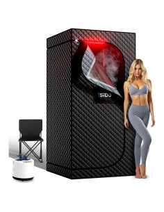 Sauna de Vapor Infrarroja Portátil ISIDO 3L 1300W con Luz Roja