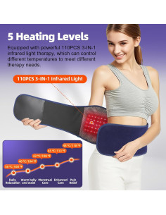 Cinturón Masajeador Eléctrico YIYIOOTH con Calor y Luz Roja 2