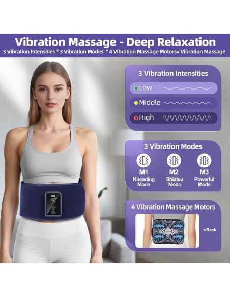 Cinturón Masajeador Eléctrico YIYIOOTH con Calor y Luz Roja