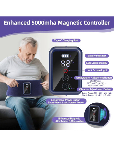 Cinturón Masajeador Eléctrico YIYIOOTH con Calor y Luz Roja