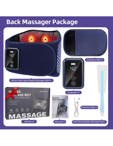 Cinturón Masajeador Eléctrico YIYIOOTH con Calor y Luz Roja
