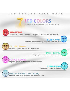 Máscara de Terapia de Luz LED 7 Colores FM-01 25 Minutos 2