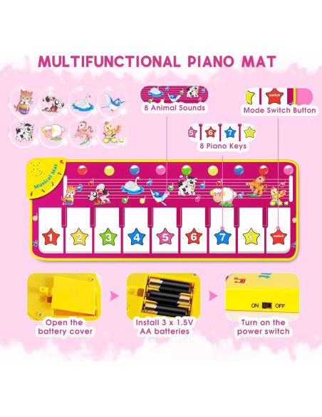 Alfombra de Piano M SANMERSEN 100 cm para Niños 1-3 Años