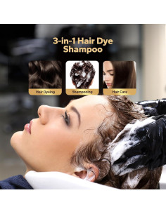 Champú 3 en 1 Octooboo para Teñir Cabello Castaño Oscuro 2