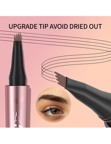 Lápiz de Cejas Microblading Yulinlon 3D Impermeable Marrón Oscuro