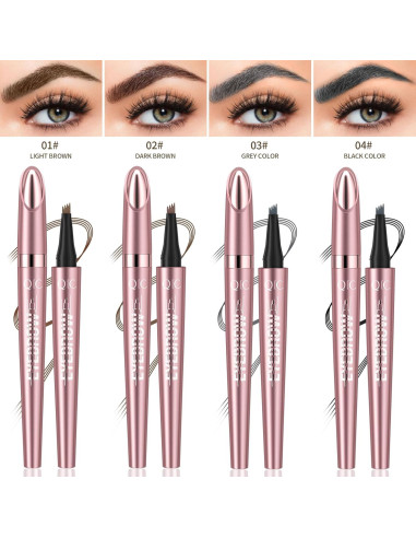 Lápiz de Cejas Microblading Yulinlon 3D Impermeable Marrón Oscuro