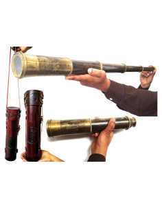 Telescopio de Bronce Vintage Aladean 81 cm con Zoom Óptico