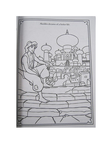 Libro para Colorear Gigante Aladino 200 Páginas Actividades