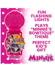 Reloj Musical Interactivo Minnie Mouse para Niñas 32mm Rosa 2
