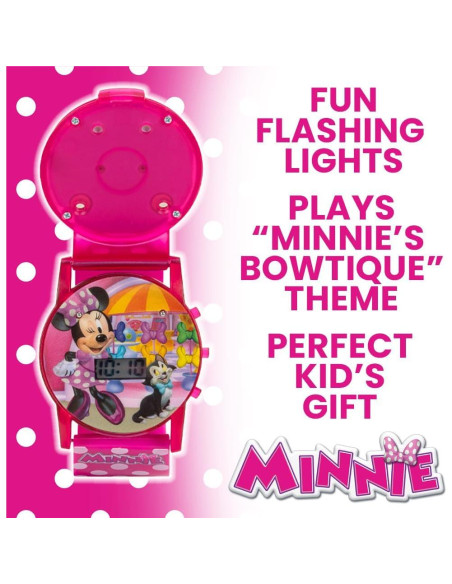 Reloj Musical Interactivo Minnie Mouse para Niñas 32mm Rosa
