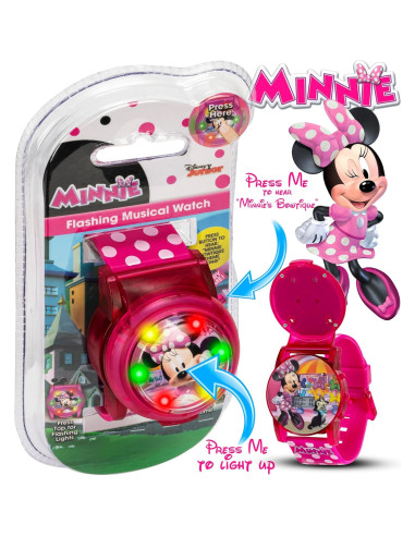 Reloj Musical Interactivo Minnie Mouse para Niñas 32mm Rosa