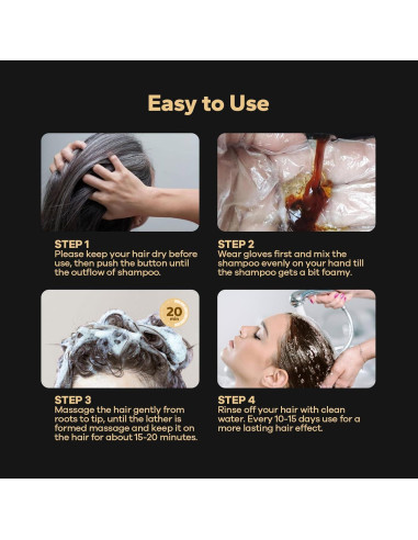 Champú 3 en 1 Octooboo para Teñir Cabello Castaño Oscuro