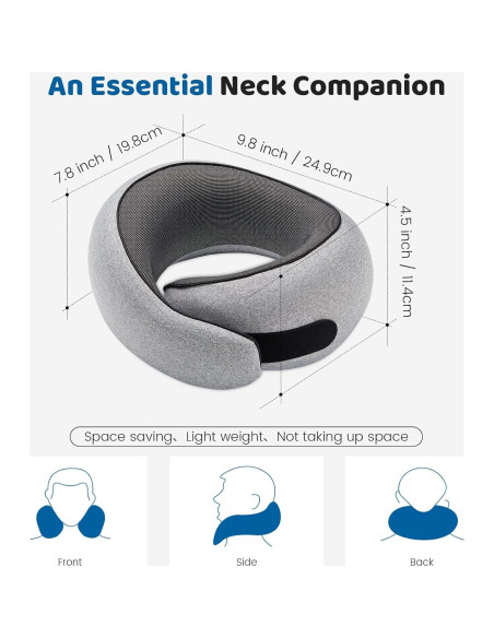 Almohada de Cuello 4litamz Gris Pequeño Espuma de Memoria