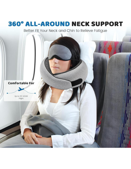 Almohada de Cuello 4litamz Gris Pequeño Espuma de Memoria