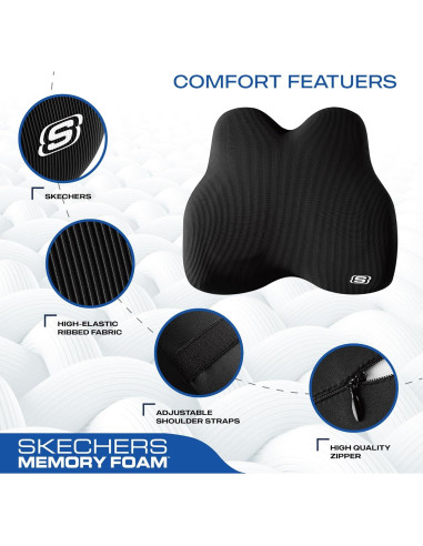 Almohada Lumbar Espuma con Memoria Skechers Negro 41x23cm